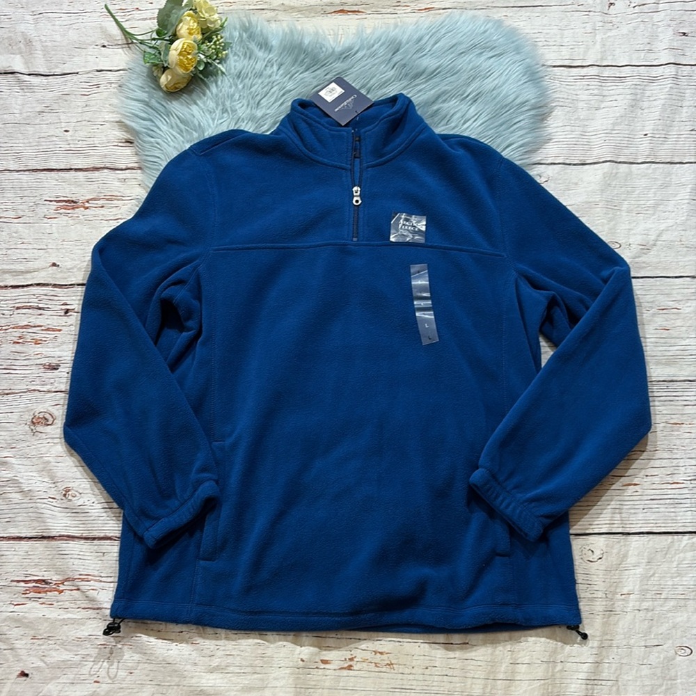 NWT Croft & Barrow Arctic Fleece Blue Quarter Zip Pullover sz L
